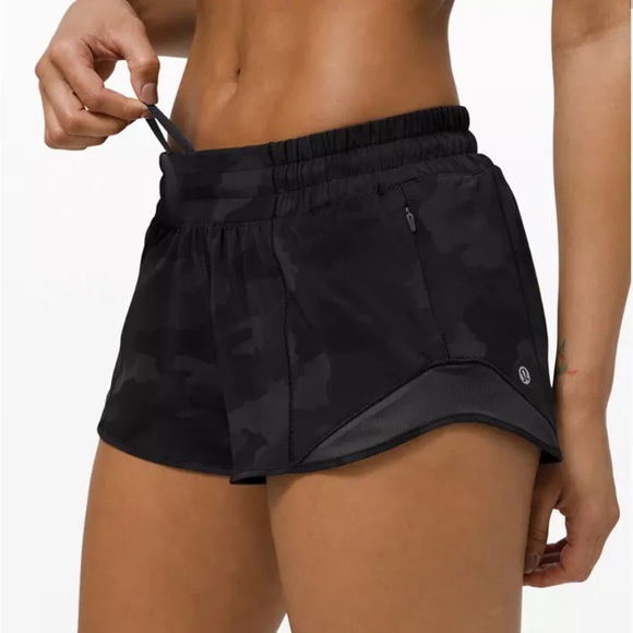 lululemon athletica Pants - LULULEMON Hotty Hot Black Camouflage Print Athletic Workout Shorts